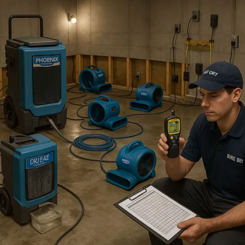 Structural Drying and Dehumidification process in Medina, TN